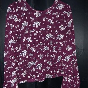 Maroon floral Blouse